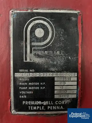 USED Premier Premier HM15II Dual Chamber Media Mill