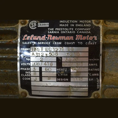 Leland-Newman 2 HP Electric Motor