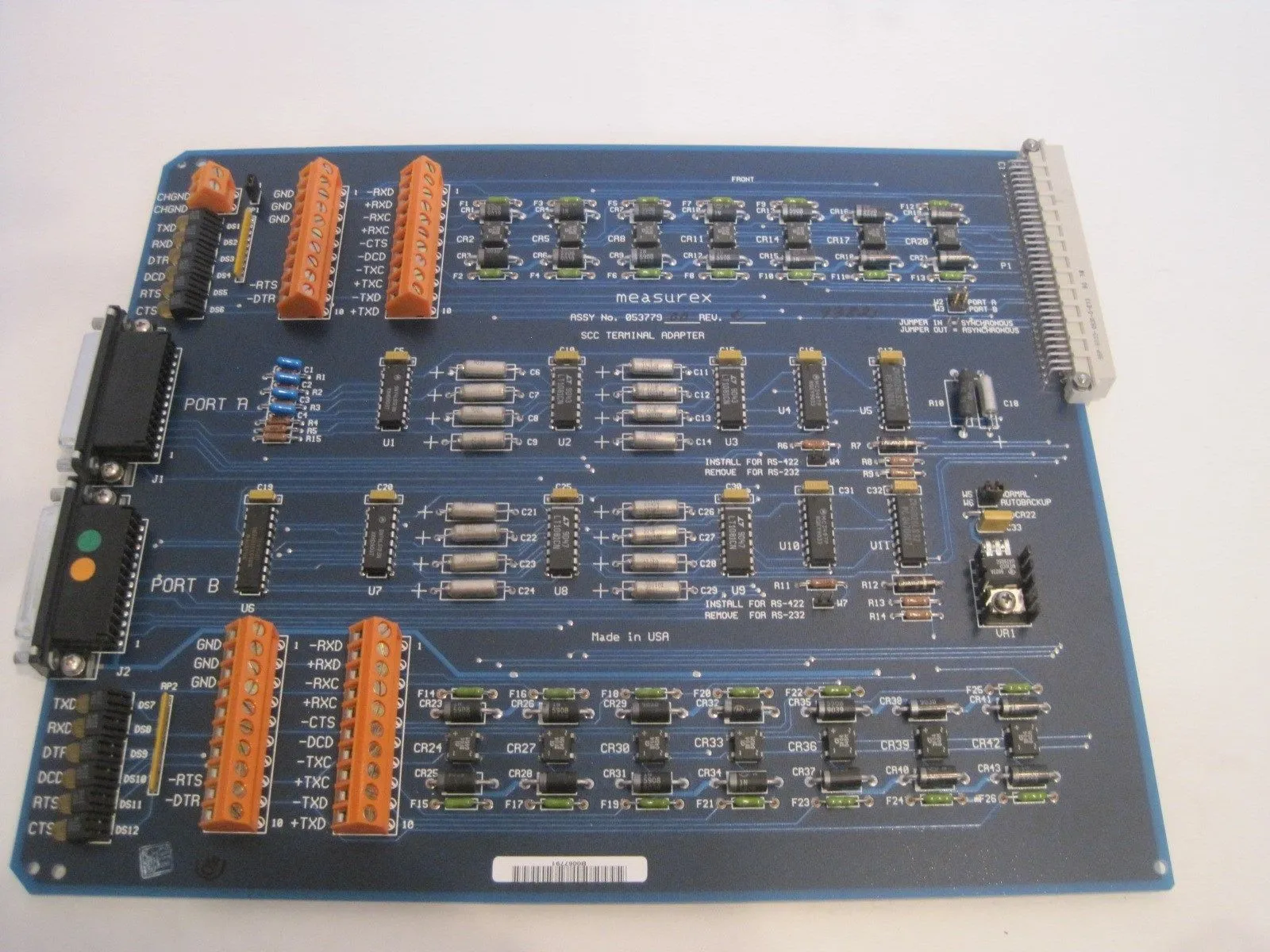 USED MEASUREX 053779-00 PC BOARD TERMINAL ADAPTER 05377900