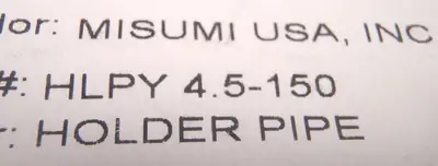 USED MISUMI ELECTROLESS NICKEL PLATED HOLDER PIPE 150 X 4.5 MM