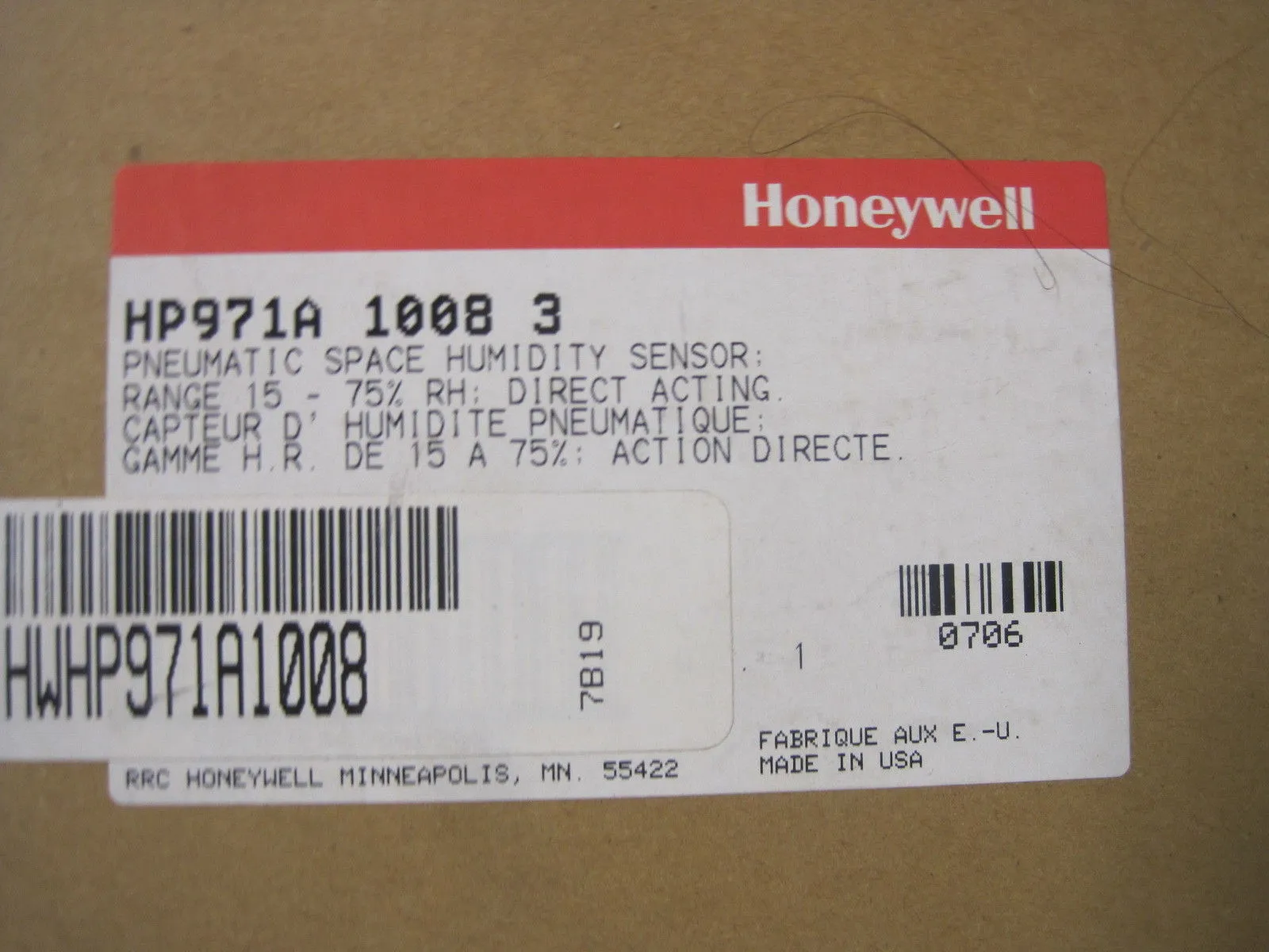 NEW HONEYWELL HP971A-1008 SENSOR HP971A1008