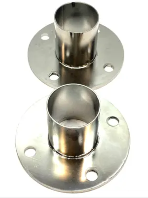 Stainless Steel | Neck Flange Base 4.5" OD x 2.385" Height LOT OF 2 - Used