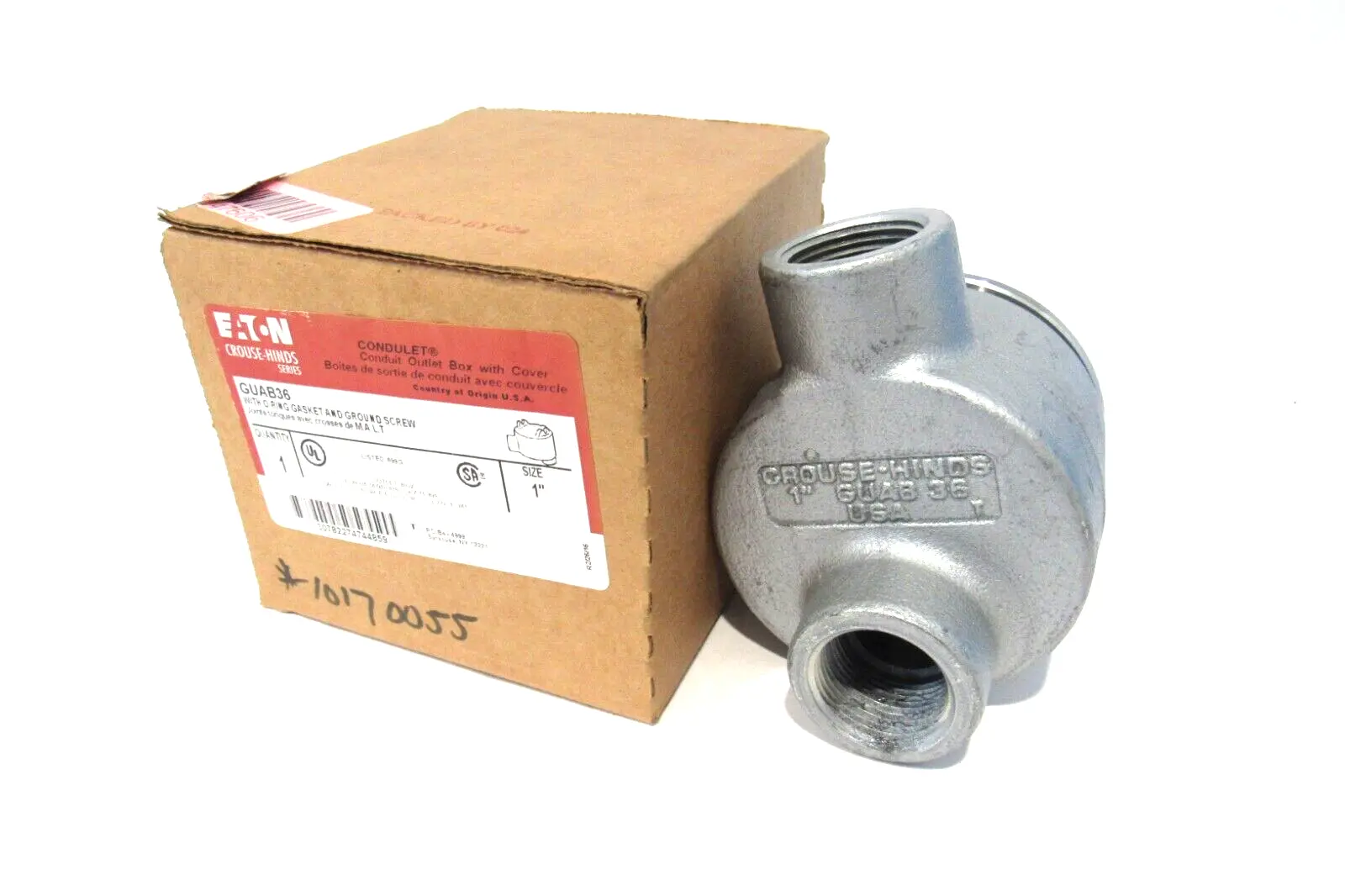 NEW EATON CROUSE HINDS GUAB36 OUTLET BOX 1"