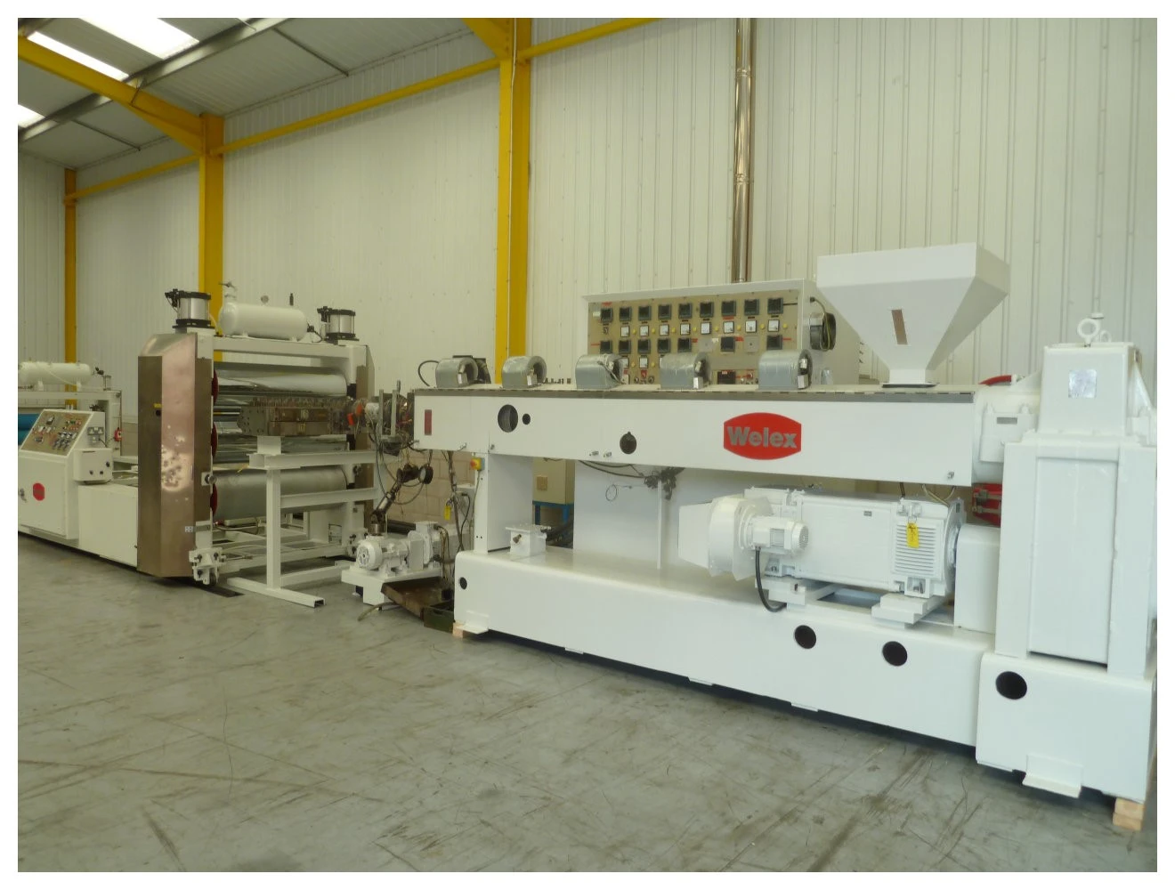 1,350 mm wide Welex Sheet Extrusion line with 120 mm Dia Welex extruder