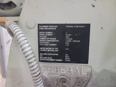 1967 FEDERAL STAMPING PRESS 3 Stamping Presses | MD Equipment Services LLC (9)