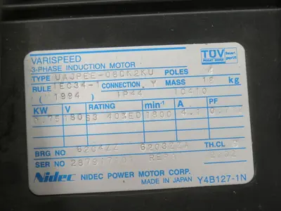 New | in-Stock NIDEC UAJPEE-08DK2KU A.C. Motors Texas US | Aucto #1307111