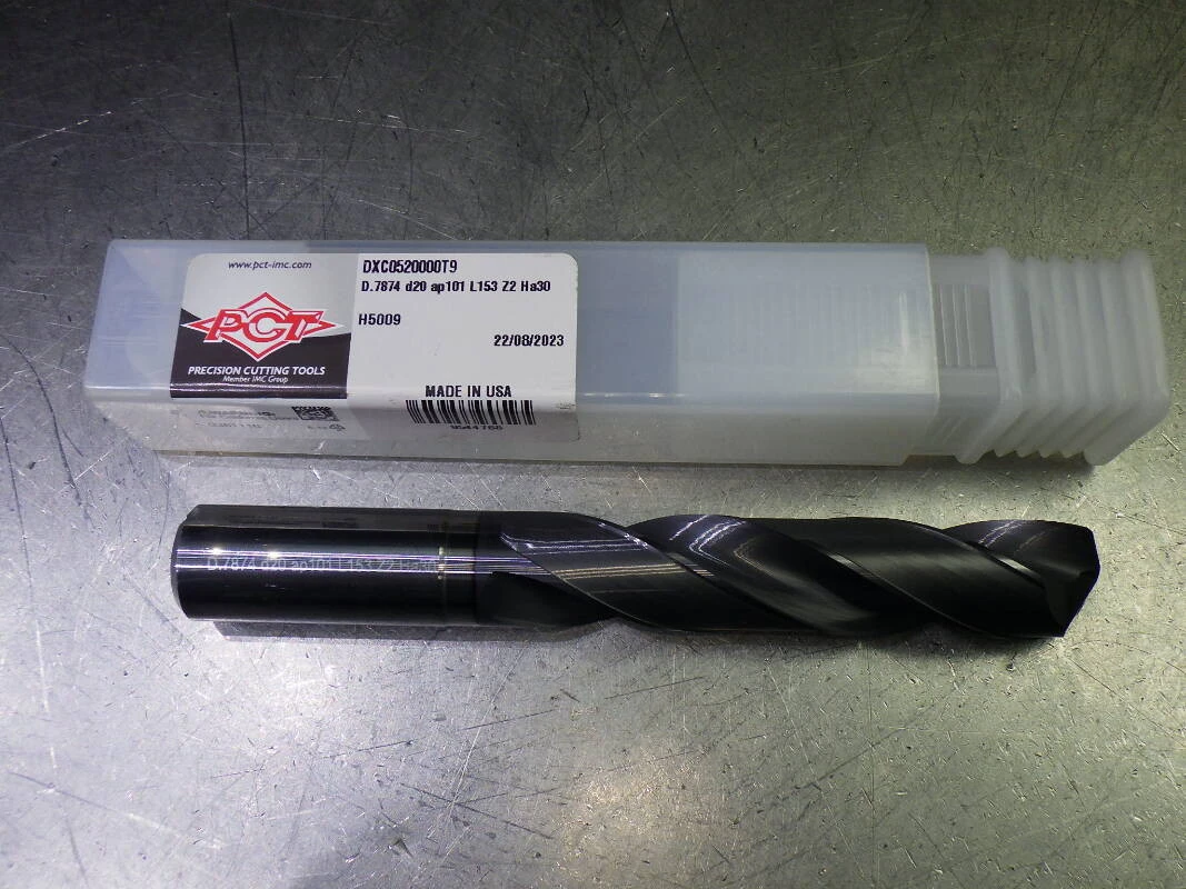 PCT 20mm Coolant Thru 5xD Carbide Drill 20mm Shank DXC0520000T9 (LOC1769)