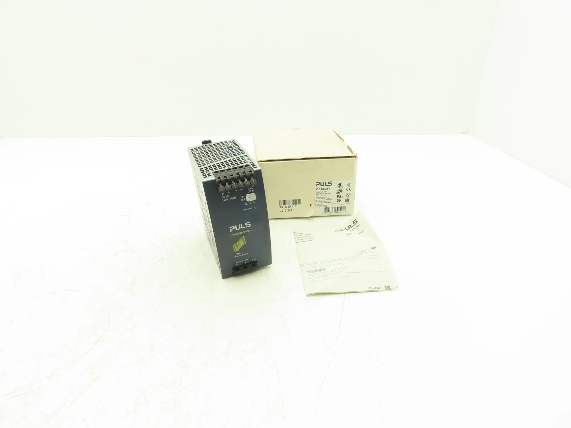 PULS Dimension QS10.241 DC Power Supply 24V 10A Out 100-240V 3PH In