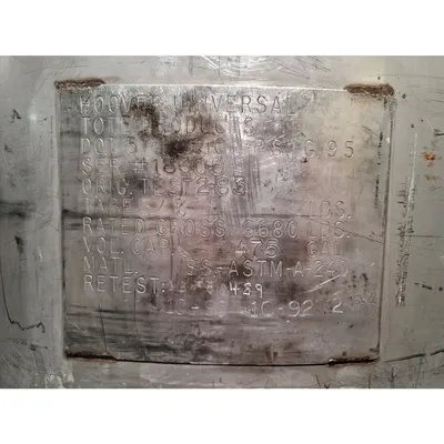 Used 475 Gal Tote Products Stainless Steel Portable Tank