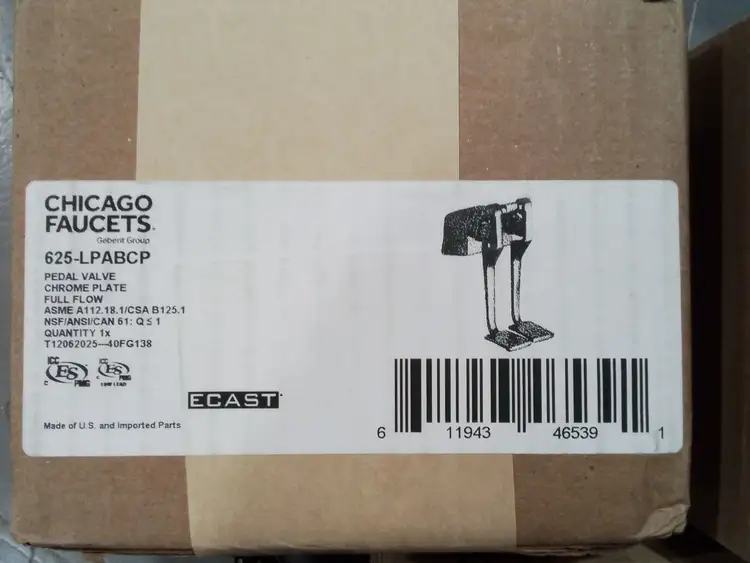 Used Chicago Chicago Faucets 625-LPABCP, Foot-Operated Remote Valve With Long Pedals Faucets / Sprayers US | Infinity wholesale & Supply LLC #1305616