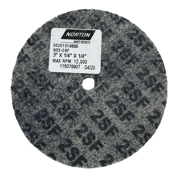 Norton Bear-Tex 3" x 1/4" x 1/4" Unified Deburring Wheel NEX-2SF Silicon Carbide