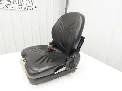 Grammer Forklift Seat Black Vinyl Adjustable Removed From Linde 1114891