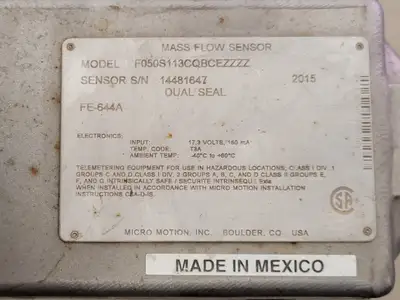 USED MICRO MOTION INC F050S113CQBCEZZZZ