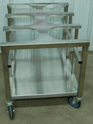 142-0898 Stainless 6 Bowl Donut Icing Glazing Cart 33.5" x 25.5"