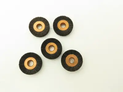 Horsehair Brush Polishing Wheel 1" Dia x 1/4" Bore Copper Center  Lot of 50