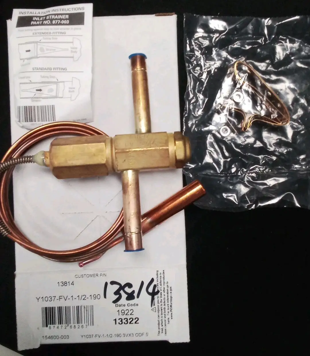 Used Sporlan Sporlan Thermostatic Expansion Valve Y1037-FV-1-1/2-190 Chiller & Refrigeration Parts US | Infinity wholesale & Supply LLC #1305765