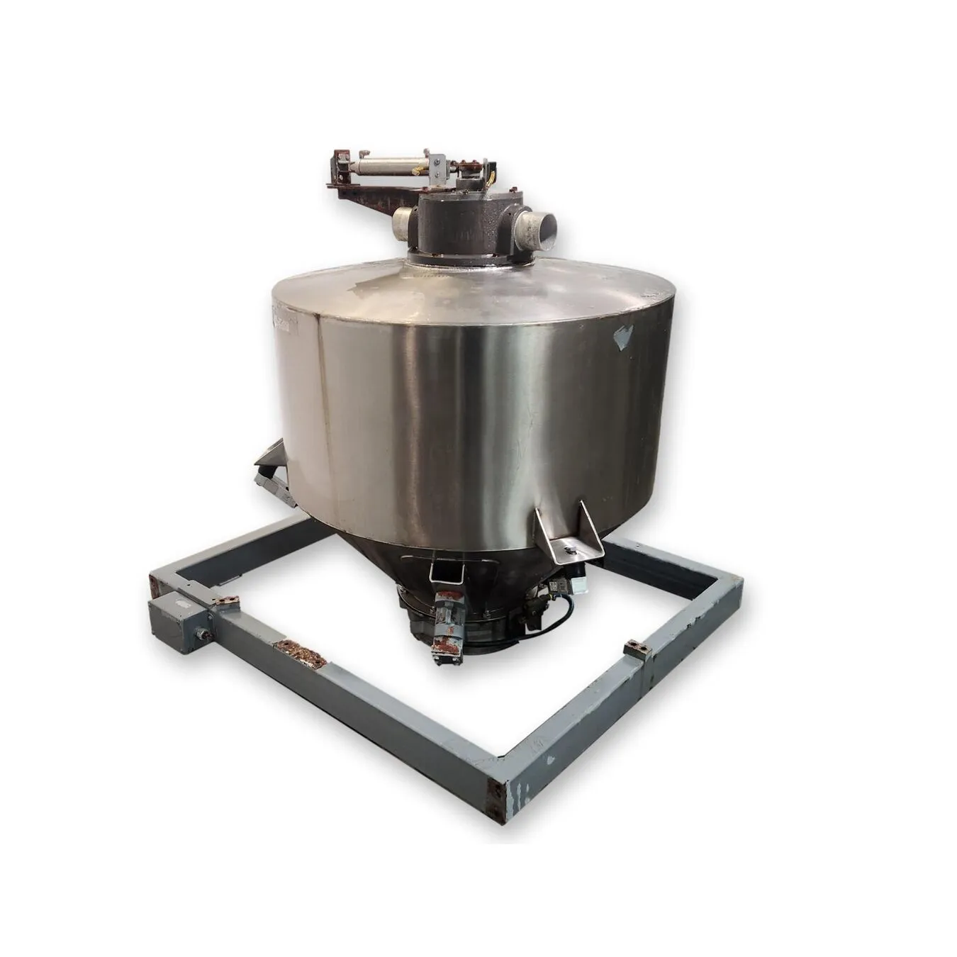 Used 12 Cu. Ft. Stainless Steel Hopper Weigh Bin w/ Semco scale valve & vibrator