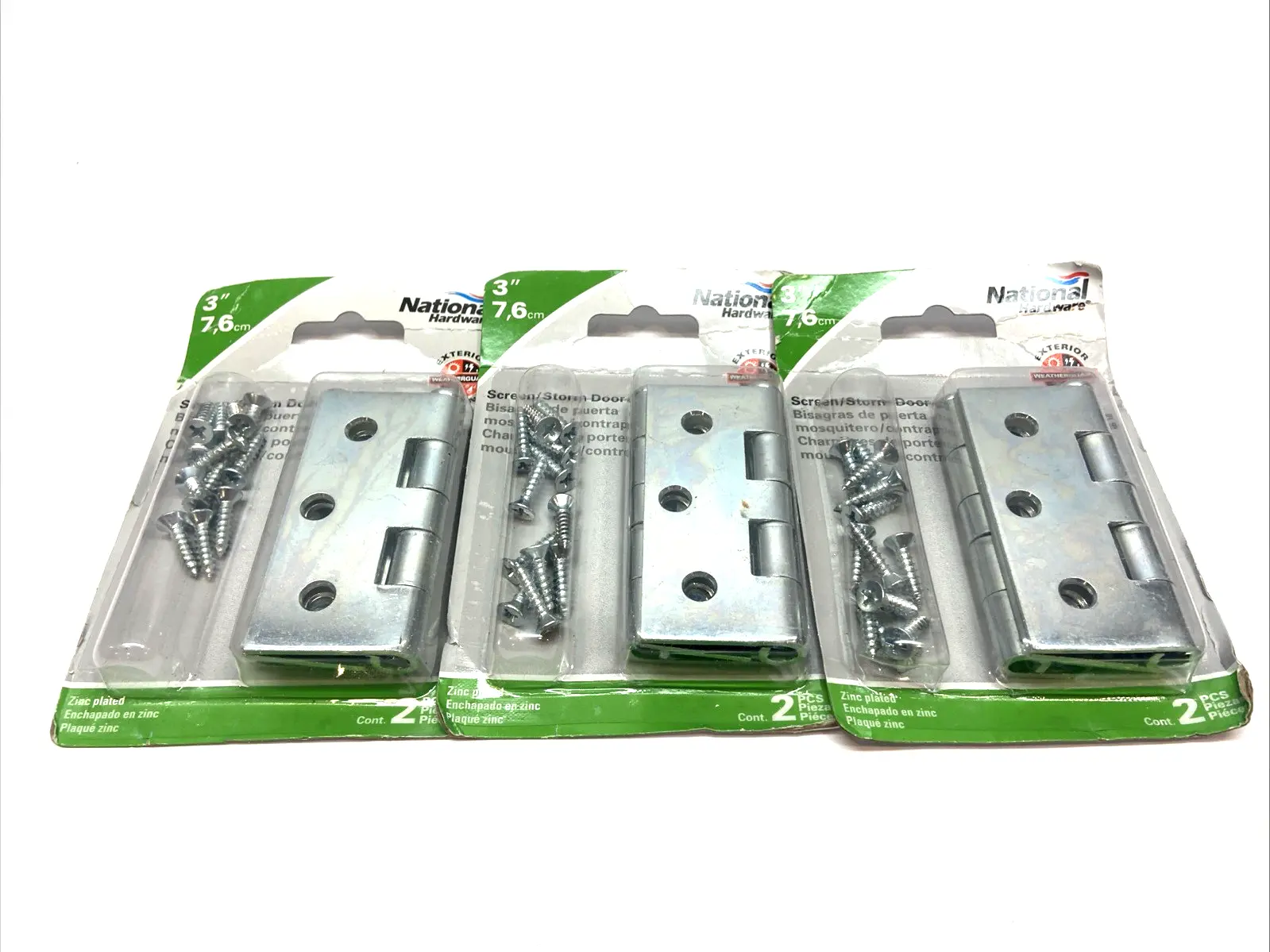 New | in-Stock NATIONAL HARDWARE V129 3" SCREEN/STORM DOOR HINGES LOT OF 3 Flooring, Windows, and Doors Michigan US | Maverick Industrial Sales #1092447