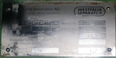 Westfalia TA 40-04-506 single-stage extractor, 2205 SS.