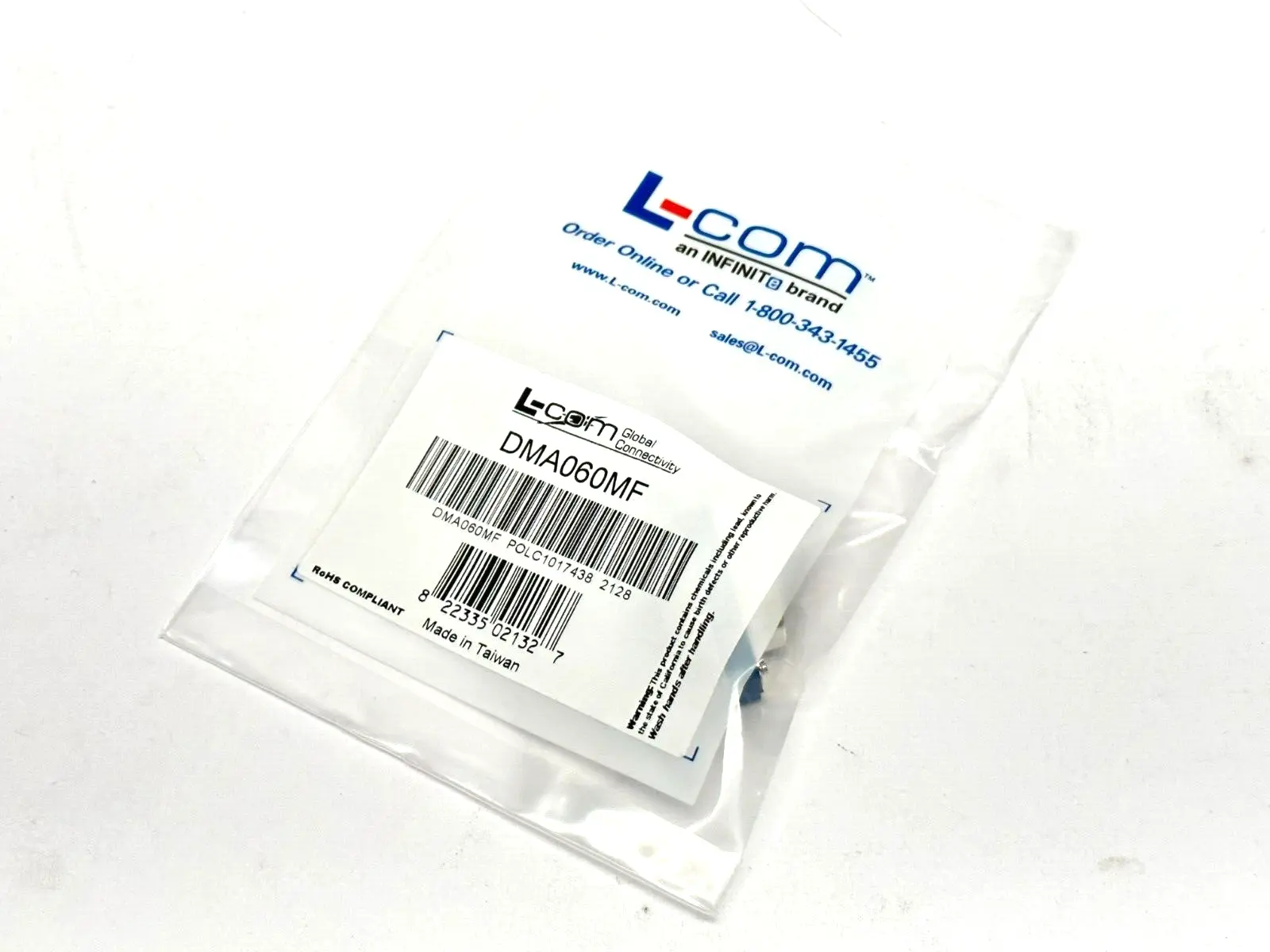 DMA060MF | L-Com  Slimline Null Modem Adapter DB9 M/F - New