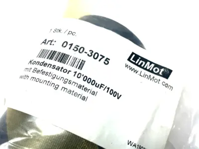 NEW LINMOT CAPACITOR 10'000UF/100V WITH MOUNTING MATERIAL