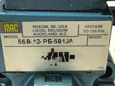Used MAC 55B-12-PE-591JA Valves/Fittings Michigan US | Ideal Machinery #1308822