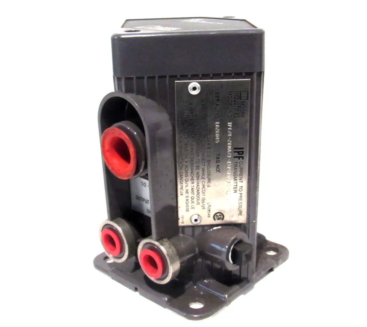 NEW MOORE IND. IPF/4-20MA/3-15PSIG/20PSI/WP TRANSMITTER IPF420MA315PSIG20PSIWP