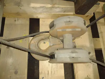 10 TON STAHL SINGLE-GIRDER OVERHEAD CRANE CABLE HOIST & POWER TROLLEY: STOCK #19748