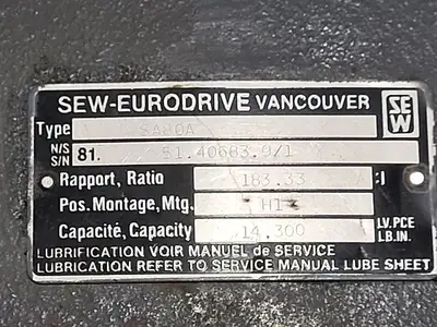 Used SEW-EURODRIVE SA80A Gearboxes British Columbia CA | Lenmark #268274