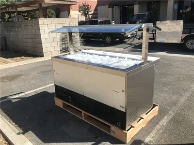 171-0223 60" Open Glass Self Contained Cold Salad Buffet Table