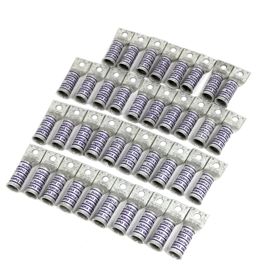NEW LOT OF 38 BURNDY YAZV-TC-FXB TERMINAL LUGS PURPLE DIE 15 YAZVTCFXB