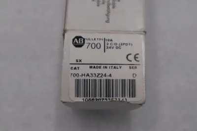 LOT OF 2 - ALLEN BRADLEY 700-HA33Z24-4 RELAY 3 POLE 10A 24V DC STOCK H1593A