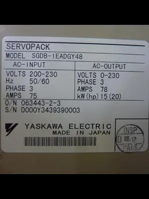 USED YASKAWA SGDB-1EADGY48