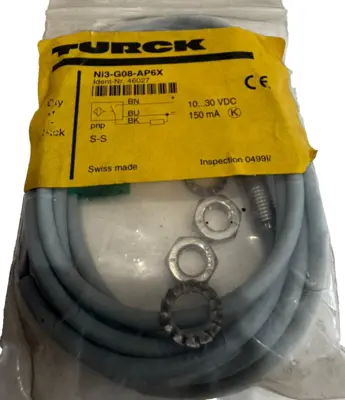 NEW TURCK NI3-G08-AP6X PROXIMITY SENSOR AND CABLE 46027 NI3G08AP6X