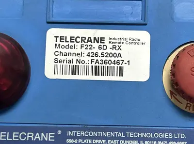 Used TELECRANE F22-6D-RX Industrial Controls Ohio US | Surplus Asset Holdings #1243901
