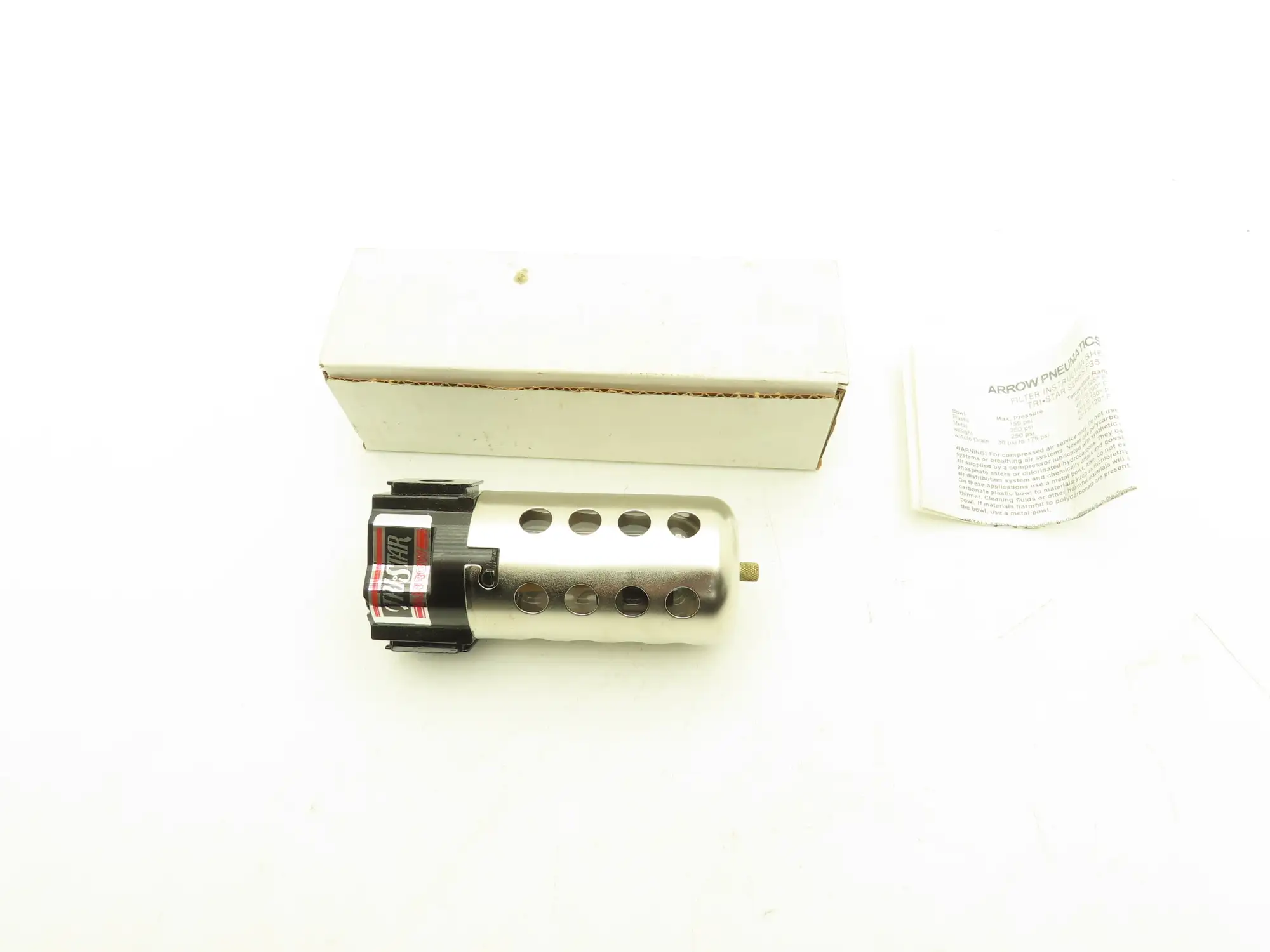Arrow Pneumatics 9004 Pneumatic Compressed Air Filter 150PSI 1/4"NPT Auto Drain