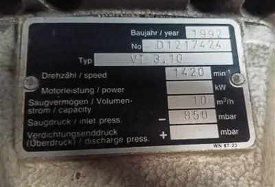 Becker model VT.310 vacuum pump
