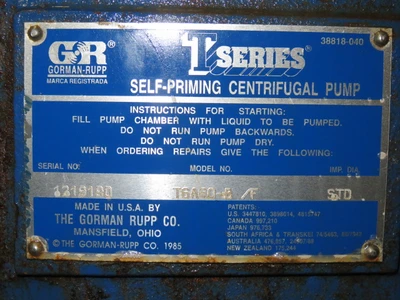 USED Gorman Rupp T6A60-B/F
