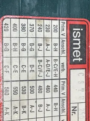 USED ISMET CSTU 895/21/3J