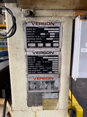 VERSON S2-500-96-60T Straight Side Mechanical Stamping Presses | Rygate LLC (8)
