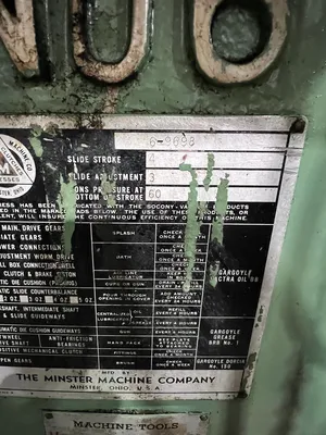 1954 MINSTER #6 OBI OBI / Gap Frame Press | Universal Press & Machinery (UPM) (9)