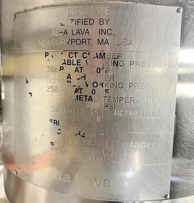 USED ALFA LAVAL CONTHERM 6X6