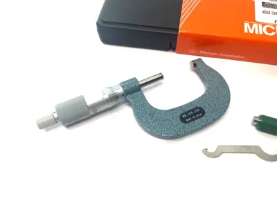 USED MITUTOYO OUTISDE MICROMETER 1-2" RATCHET STOP M120-2"MA