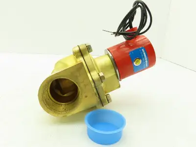 Skinner 4LA26LB8101 Brass Solenoid Valve 2-Way NC 24VDC 100 PSI 1-1/2" NPT