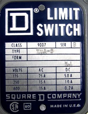NEW SQUARE D TUA-5 LIMIT SWITCH TUA5 SER. B