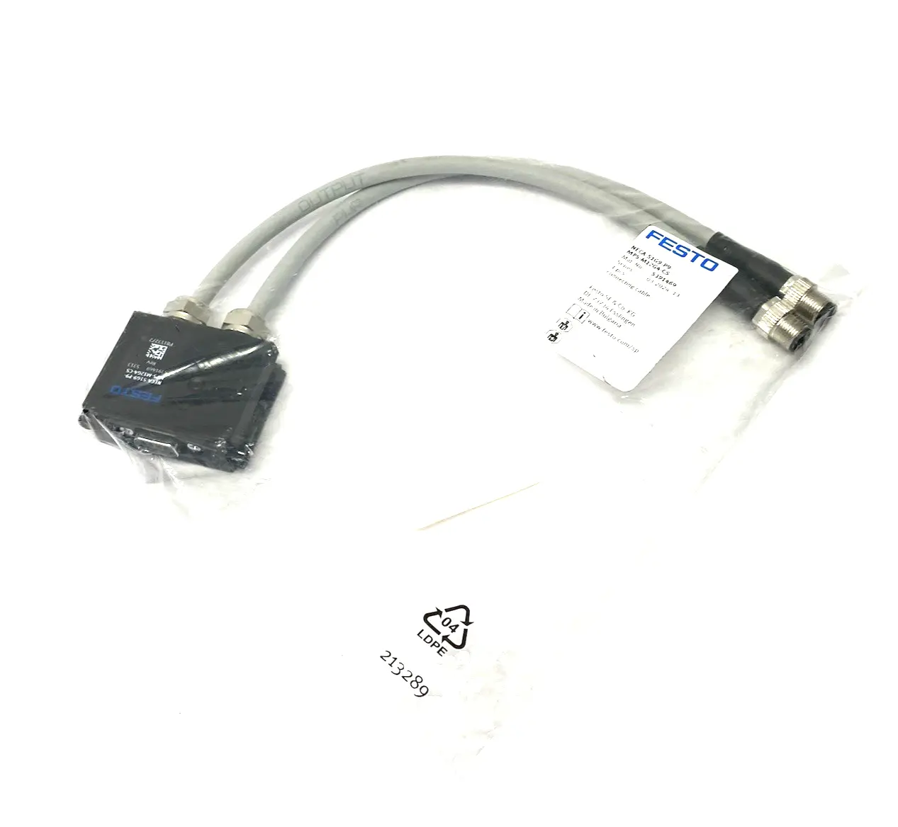 NEW FESTO CONNECTING CABLE, DUAL M12 4-PIN, 5391469