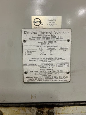 Used DIMPLEX DVI-10000-M Coolant Filtering Systems Ohio US | Equipment Recovery Corp. #1331233