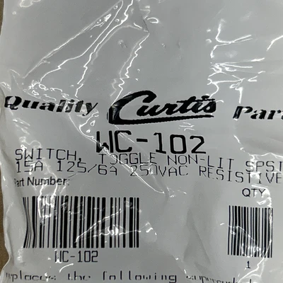 NEW Curtis WC-102