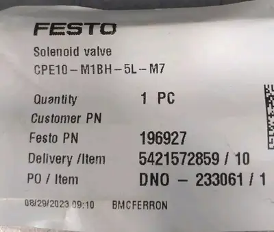 Festo CPE10-M1BH-5L-M7 Solenoid Valve Loc5C21