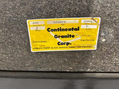 Used CONTINENTAL GRANITE CORP. 36 X 48 X 6 GRANITE INSPECTION TABLE Granite Surface Plates Michigan US | Maverick Industrial Sales #1122905